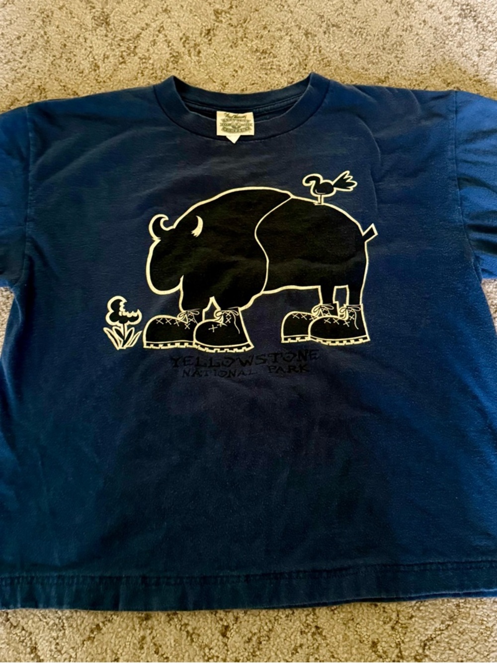 Vintage Fred Harvey Yellowstone Souvenir Tee with Fun Bison Graphic